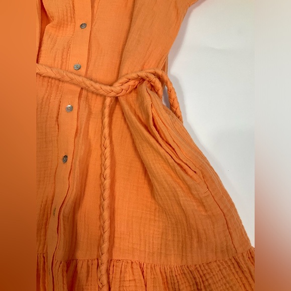 Magaschoni 100% Organic Cotton Mandarin CollarDress XS MSRP $178 - Picture 2 of 10